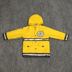 Western Chief Hooded Fire Fighter Lined Rain Jacket Kids Size 3T